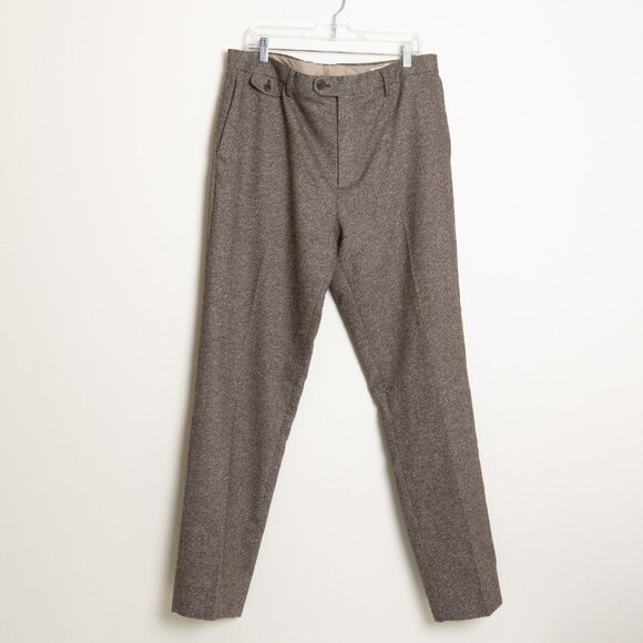 Banana Republic Italian Tweed Brown Suit 2pcs Jacket 42R Pants 36R - Picture 12 of 16